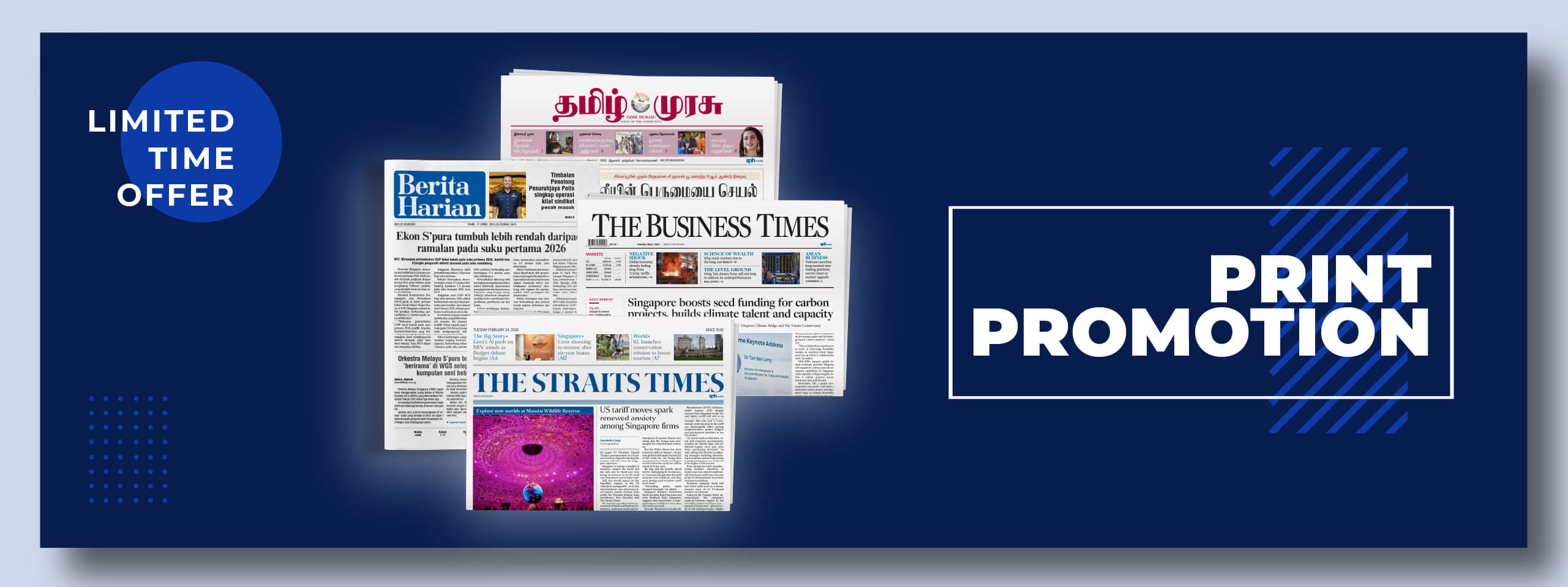 SPH Newspapers - Straits Times, Business Times, ZaoBao, Magazines - Print & Digital Subscription Plans