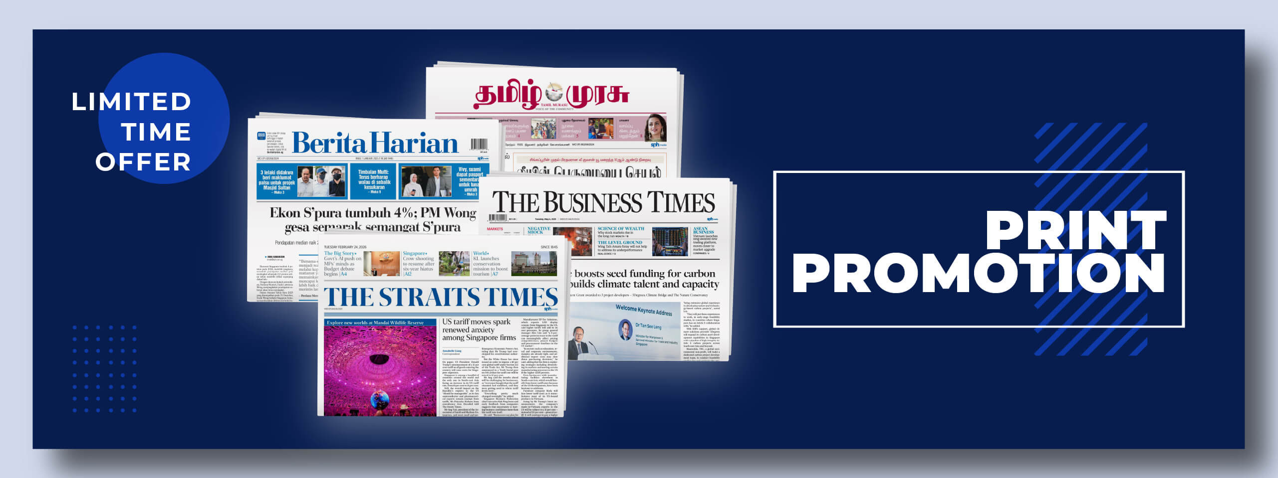 SPH Newspapers - Straits Times, Business Times, ZaoBao, Magazines - Print & Digital Subscription Plans
