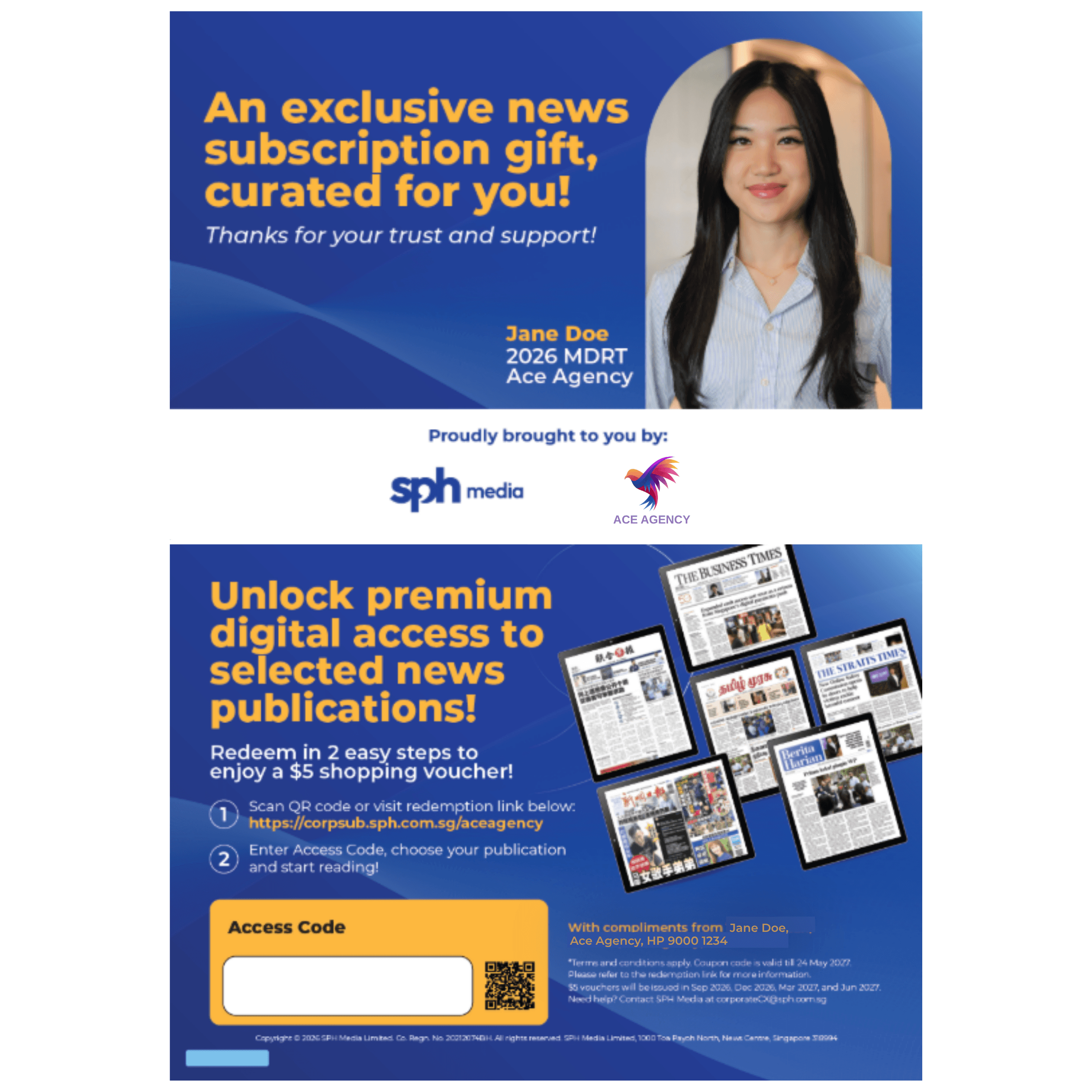 Personalised Redemption Cards